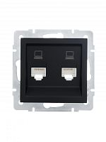 Розетка компьютерная двойная чёрный бархат (10шт/120шт) VESNA | код 742-4288-141 | Lezard