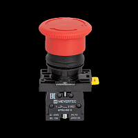 Кнопка грибовидная аварийной остановки, красная, 40 мм, возврат поворотом с фиксацией, 1NC, IP54, пластик MTB2-ES542 | код 139422 | MEYERTEC
