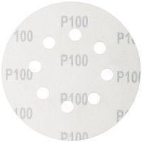 Круги шлифовальные с отверстиями (липучка), алюминий-оксидные, 125 мм, 5 шт Р 100 | код 39835М | FIT