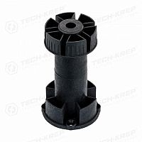 Ножка пластик.цокольная, Н100 (95-125) мм, черная , 2шт с 1 клипсой - пакет Tech-Krep | код 129970 | Tech-KREP