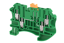 Клемма проходная винтовая 2,5 мм2 с размыкателем, на 4 подключения, зеленая TQK2.5-2X2-GREEN | код 1202150003 | Elmex