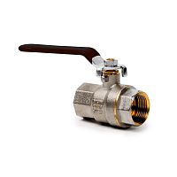 Кран шаровой ручка рычаг латунь внутр./внутр. резьба 1/2дюйм PN40 никель (инд. упак.) | код 34884 | RTP