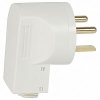 Вилка пластиковая 2К+З - 20 А - выход кабеля сбоку - слоновая кость | код. 055152 | Legrand