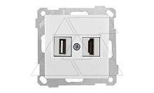 21 - Розетка HDMI + USB Type A, для передачи данных, белая | код 2100-459-0101 | Mutlusan