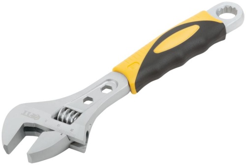 Ключ разводной Классик, шкала, увеличенный захват, прорезиненная ручка 200 мм, 28 мм | код 70152 | FIT фото 2