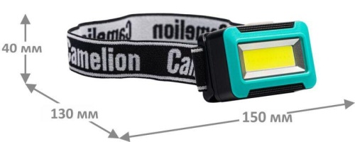 Фонарь налобный LED5386 1Вт COB LED 3 реж. 3XAAA пласт блист черн. Camelion 15691 фото 10