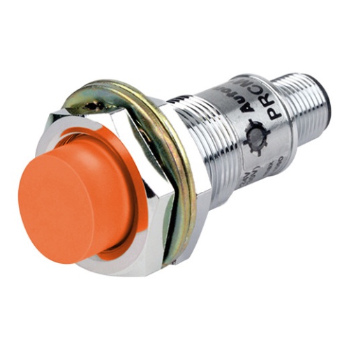 Датчик индуктивный, Sn=8мм, выход PNP NC, частота срабатывания 350Гц, Uпит. 12…24V DC, цилиндрический корпус M18 (никелированная латунь) с разъёмом M12, монтаж незаподлицо, IP67 | код PRCM18-8DP2 | AUTONICS