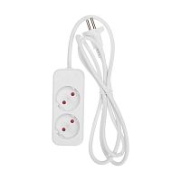 Удлинитель STANDARD 2 гнезда, 1,5м, 2х1,0мм?, б/з, белый REXANT | код 13-4000 | REXANT