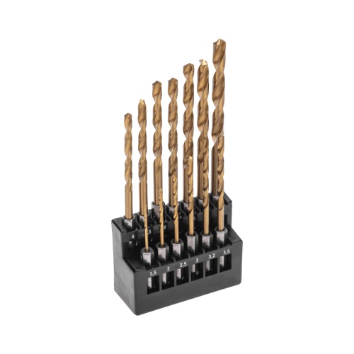 Набор сверл по металлу, 1,5-6,5мм (через 0,5мм, 3,2мм, 4,8мм), HSS, ТИТАН, шестигранный хвостовик, 13 шт. KRANZ | код KR-91-0622 | KRANZ