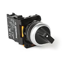 PB0-AD41 Переключатель с возвратом, без подсветки, 2 положения 0-1, 1NO. (Черный) | код PB0-AD41 | Plastim