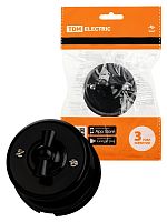 Выключатель поворотный проходной с ручкой (бантик) 10А черный «Виви» TDM | код SQ1820-1205 | TDM