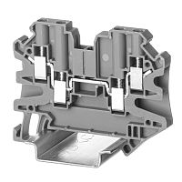 Клемма проходная, винтовой зажим, 4 точки подключения, 4 кв.мм, серая | код TUR-4-QUATTRO | DKC