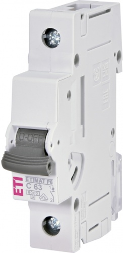 Авт. выключатель ETIMAT P6 1p C63 | код 1900036 | ETI Авт. выключатель ETIMAT P6 1p C63 | код 1900036 | ETI