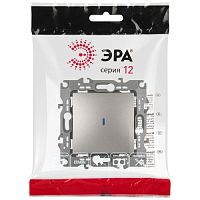 Выключатель Серия 12 12-1102-16 с подсветкой, 10АХ-250В, титан | код Б0065718 | ЭРА