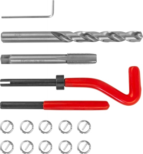 TRIS10125 Набор для восстановления резьбы M10x1.25, 15 предметов | код TRIS10125 | Thorvik