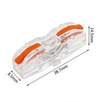 PCT-221T Клемма проходная универ. строит.-монтаж. (удлиненная)с рычаж. с фланцем 1-проводная 0.08-2.5мм2 (25шт/уп), шт | код PCT-221T | SUPU