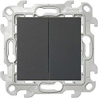 Выключатель двухклавишный, графит | код 2450398-038 | Simon