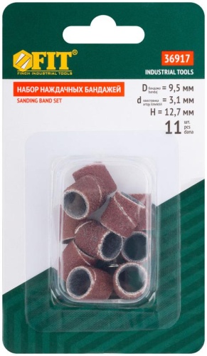 Бандаж наждачный и штифт, набор 11 шт | код 36917 | FIT фото 3