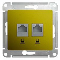 Розетка компьютерная 2xRJ45 Cat.5 GLOSSA, фисташковый | код. GSL001085KK | Schneider Electric