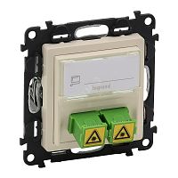 Valena LIFE Розетка оптическая для подключения оптоволоконных кабелей SC/APC с лицевой панелью слоновая кость | код 753230 | Legrand