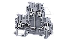 Клемма двухъярусная CYDL2.5(I.S) /5x70,5mm, винтовая, со связью потенциала, 4 присоед., 2,5(max 4)mm2, 24A, 500V, серая | код CYDL2.5(I.S) | Connectwell