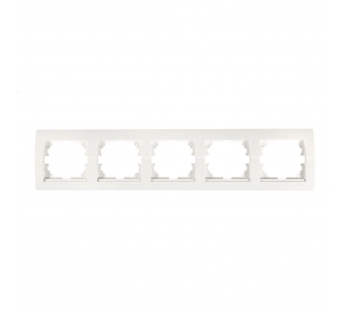DERIY Рамка 5 постов горизонтальная белый | код 702-0200-150 | Lezard
