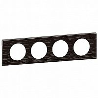 Рамка 4 поста CELIANE, corian черный рельеф | код. 069024 | Legrand