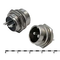 Разъём цилиндрический малогабаритный SZC GX16M-2B, 2 контакта | код 107031 | SZC