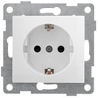 GUSI Bravo механизм розетки 1-ой с/з с з/ш, скрытая установка, 16А, 250В. Цвет белый. | код С10Р4-001 | GUSI ELECTRIC