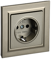 BRITE Роз. с з/к/ш 16А в сб. РСР14-1-0-БрШ шамп. IEK | код BR-R14-16-K37-F | IEK