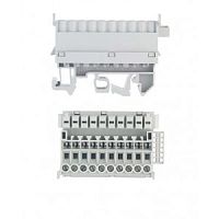 Вилка на DINрейку 10 полюсов, тип фиксации провода: винтовой, номинальное сечение: 2,5 мм кв., 10A, 400V, ширина: 38 мм, цвет: серый, тип монтажа: DIN 35 | код 57.603.3555.0 | Wieland