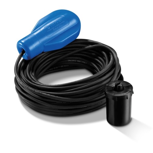 Поплавковый выключатель - 2 водонепроницаемые камеры, для управления насосами технического водопровода, кабель неопрен 10м, контакты 1СО 10А, степень защиты IP68 | код 72A110001001 | FINDER