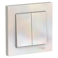 Выключатель 2-клавишный ATLASDESIGN, скрытый монтаж, жемчуг | код. ATN000452 | Schneider Electric