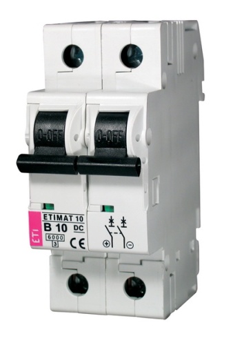 Автоматический выключатель ETIMAT 10 DC 2p В 10A (6 kA) | код 002128714 | ETI