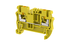 Клемма проходная PUSH-IN 2,5 мм2, на 2 подключения, желтая PQ2.5-YELLOW | код 3102010004 | Elmex
