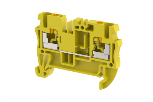Клемма проходная PUSH-IN 2,5 мм2, на 2 подключения, желтая PQ2.5-YELLOW | код 3102010004 | Elmex