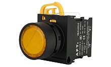 Кнопка плоская PB3E, желтая, с фиксацией, с подсветкой без LED, 1NO, 6A 230VAC/24VDC, 22mm, IP65 | код PB3E-FT1S10S00/Y00 | АРТ