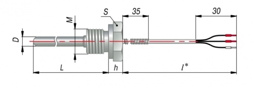 Термопреобразователь сопротивления ДТС054-РТ1000.В2.60/1.5.G1/2 | код 129230 | ОВЕН
