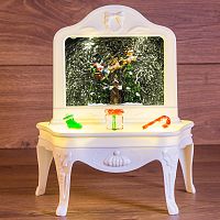 Декоративный светильник Столик с эффектом снегопада, подсветкой и новогодней мелодией | код 501-064 | NEON-NIGHT