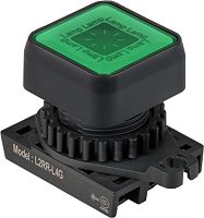 Световой индикатор L2RR-L4GD, квадратный ?30мм цвет зеленый 12...24В пост./ 50-60Гц, монтажное отверстие ?22/25мм | код A8026-A5550009696 | РЕЛЕ И АВТОМАТИКА