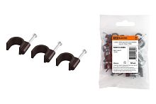 Скоба 10мм круглая пластиковая (венге) (50шт) TDM | код SQ0514-0085 | TDM