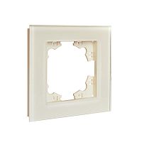 Рамка 1-м Афина стеклянная сл. кость (ivory) UNIVersal 2272