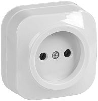Розетка одноместная для открытой установки РС20-2-ХБ без заземления 10А GLORY белый | код ERH10-K01-10 | IEK