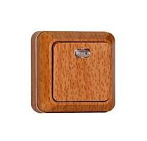 Выключатель Олимп одноклавишный с подсветкой бук | код 7946710 | Universal