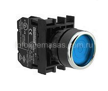 Кнопка с фиксацией синяя B100FM (1НО) | код B100FM | EMAS