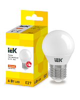 Лампа LED ALFA G45 шар 6Вт 230В 3000К E27 | код LLA-G45-6-230-30-E27 | IEK