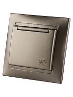 Розетка 2П+З 16А 250В IP44 с крышкой бронза Лама TDM | код SQ1815-0726 | TDM