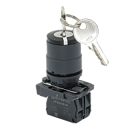 Переключатель с ключом на 3 положения с фиксацией, 1 выемка в центре, 2NO, IP65 пластик MTB5-AG33 | код 137261 | MEYERTEC