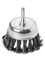 Щетка для дрели чашка, 75 мм, плетеные пучки стальной проволоки d 0,5 мм, Рубин, TDM | код SQ1096-0206 | TDM