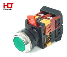 Кнопка ABLFS-22 с подсветкой NO+NC 230В IP40 зеленый HLT | код 085-07-022 | HLT